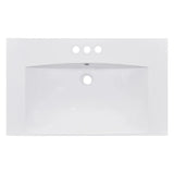 30" Single Bathroom Basin Sink, Vanity Top Only, 3-Faucet Holes, Resin (REPLACE WF305076AAK)