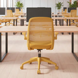 Ergonomic Color Office Chair 500lb (About 226.8kg), Home Office, Mesh Back, Integrated Molded Foam, Comfortable Sitting, Flipping Armrest, Fireproof, Rotating, Lifting Multifunctional Chair (Yellow)