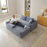 105'' Modular Sectional Sofa, Cloud Sectional Couch with Deep Seat, Modern Modular L-Shape Sofa Couch with Chaise,Upholstered Couches for Living Room Bedroom,No Assembly, (Grey)