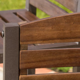 Milos Outdoor Acacia Wood Barstool (Set of 2)