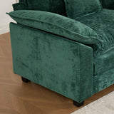 Cloud Sofa Single Seat (Ottoman is not included), Modern Sectional Couch, for Living Room Bedroom and Apartment, Comfy Double Layer Upholstered Seat Cushion, Breathable Chenille Fabric, Green,SW5041GN