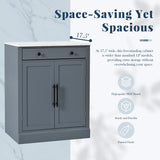 [Assembly Video Provided] TOPMAX Modern Freestanding Kitchen Pantry,Buffet Food Storage, Coffee Bar Cabinet with Drawer, 2 Adjustable Shelves and 2 Door Shelves for Dining, Kitchen, Gray