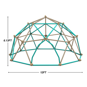 12ft Geometric Dome Climber Play Center, Kids Climbing Dome Tower, Rust & UV Resistant Steel Supporting 1000 LBS