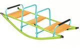 XSS008 high quality kids seesaw plastic seat playground equipment cute baby plastic rocker outdoor children blue and green  steel tube for kids age 3+