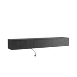 Floating TV Stand Wall Mounted with 16 Color LEDs,67" Modern TV Stand, Floating TV Cabinet Entertainment Center for 55 60 65 Inch TV,Black