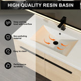 LEVISTAR Oak 36 Inch Bathroom Vanity with resin Countertop Sink,  2 Doors Bathroom Cabinet Set