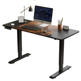 55"×24" Black&Rustic brown Electric Standing Desk Height Adjustable Desk for Home and Office Computer Table Gaming Desk Modern  Lift-up Desk