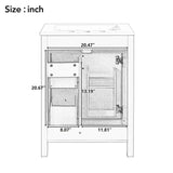 24-Inch Bathroom Vanity with Ceramic Sink, 1 Soft Close Door, 2 Soft Close Drawers, and Double Storage Racks on the Door