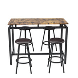 5-Piece Kitchen Counter Height Table Set, Bar Table with 4 Stools