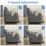 93" 3+1 Seater Sofa with Ottoman - 4-Position Adjustable Backrest, 350lb/Seat, Soft Chenille Fabric, 3 Throw Pillows, Easy Assembly