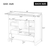 36" Bathroom Vanity with Sink, Ceramic Sink, 2 Tip-out Drawers, Soft Close Door Hinges, Grey