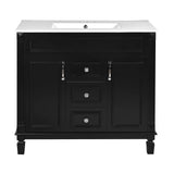 36'' Bathroom Vanity with Top Sink, Modern Bathroom Storage Cabinet with 2 Soft Closing Doors, Single Sink Bathroom Vanity