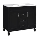 36'' Bathroom Vanity with Top Sink, Modern Bathroom Storage Cabinet with 2 Soft Closing Doors, Single Sink Bathroom Vanity