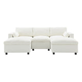 [VIDEO]86.5'' Chenille Modular Sectional Sofa with Storage Pockets, 5 Seat U Shaped Couch Set with Pillows,Free Combination,Modern Cloud Sofa with 2 Movable Ottoman for Living Room,Apartment,3 Colors