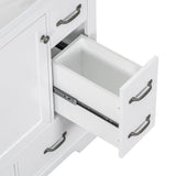 36" Bathroom Vanity with Sink Combo, Six Drawers, Multi-Functional Drawer Divider, Adjustable Shelf, White (Old Sku:SY999808AAK)