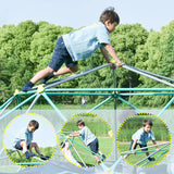12ft Geometric Dome Climber Play Center, Kids Climbing Dome Tower with Hammock, Rust & UV Resistant Steel Supporting 1000 LBS