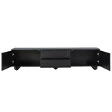 ON-TREND Cream Style TV Stand with Arched Doors & 2 Drawers for TVs up to 75", Minimalist Media Console with Rebound Device, Entertainment Center with 5 Iron Round Legs for Living Room, Bedroom, Black