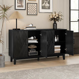 Modern style buffet cabinet, Storage side cabinet buffet cabinet, Medieval modern multifunctional decorative cabinet suitable for living room, dining room, entrance, corridor, kitchen, black