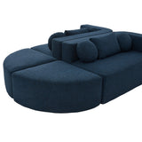Boneless Couch Modular Sectional Sofa 114.9" Free-combined Sofa Couch Sofa Bed Compression Sofa with Deep Seating and Curved Design for Living Room, Black