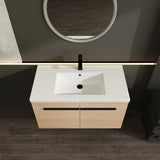 LEVISTAR Oak 36 Inch Bathroom Vanity with resin Countertop Sink,  2 Doors Bathroom Cabinet Set