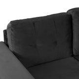 105" Modern Sectional Sofa with Storage Ottoman, L-Shape Couch with 2 Pillows and Cup Holders,Sectional Sofa with Reversible Chaise for Living Room, Black