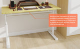 Adjustable study desk suitable for children and adults, height-adjustable, multifunctional home office desk, compact design, desktop dimensions: 60cm × 120cm, white frame, natural wood-colored tableto
