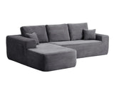 104" Cloud Sectional Sofa with L-Shape Chaise and Side Pockets , Modern Modular Design, Deep Seating, Upholstered Couch for Living Room/Bedroom, No Assembly Required (Plush Fabric), Grey, Left-facing