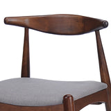 [Video] Set of 2 Rubberwood Dining Chairs with Ergonomic Backrest & Comfort Cushions, Walnut+Light Gray (same sku: 59296.00FDBEI)