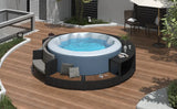 Spa Surround Spa Frame Patio Rattan Sofa Set with Storage Spaces, Mini Sofa and Comfortable Cushion for  Patio,Backyard, Grey