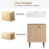 21.6" Wood Bathroom vanity, Combo Cabinet, Bathroom Storage Cabinet, Single Ceramic Sink, Right side storage