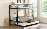 Twin Over Twin  Metal  Bunk Bed with trundle  Black