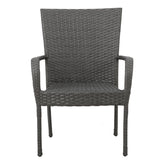 LITTLETON GREY PE WICKER STACKING CHAIR    1pc