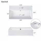 21.6" White Bathroom vanity, Combo Cabinet, Bathroom Storage Cabinet, Single Ceramic Sink, Right Side Storage