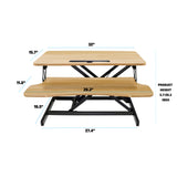 32 Inch Desk Converter, Height Adjustable Sit to Stand Riser, Dual Monitor and Laptop Workstation with Wide Keyboard Tray, Standing Computer Desk, WHITE