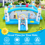 Multifunctional Jump 'n Slide Inflatable Bouncer for Kids Complete Setup with Blower - 198" x 180" Play Area - 96" Tall