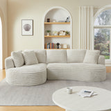 Modern Curved L-Shape Luxury Sectional Oversized Sofa: Minimalist Design, Comfy Sleeper Couch for Living Room, Apartment & Reception Spaces,No Assembly Required