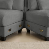 93" 3+1 Seater Sofa with Ottoman - 4-Position Adjustable Backrest, 350lb/Seat, Soft Chenille Fabric, 3 Throw Pillows, Easy Assembly