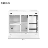 36" Modern Bathroom Vanity with Ceramic Sink, Soft-Close Door, Adjustable Shelf & 3 Drawers, Ample Storage, Elegant Design for Medium to Small Bathrooms