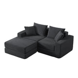 Modular Sectional Loveaeat Cloud Sofa, Boneless Couch with Non Slip Base, Cozy Sleeper Sofa for Customizable Living Spaces, Modern Modular Couch with L-Shape Chaise, Deep Seat & No Assembly