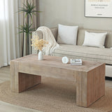 Rustic Wood Coffee Table, 49in Modern Farmhouse Rectangular Table for Living Room