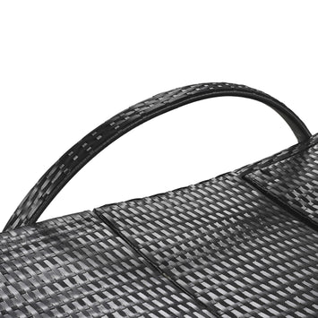 K&K 80'' Outdoor Wicker Chaise Lounge Chairs Set of 2, Patio Rattan Reclining Chair Pull-out Side Table w/ 5-Level Adjustable Backrest Ergonomic Wave Design Pool Sunbathing Recliners, Black