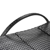 K&K 80'' Outdoor Wicker Chaise Lounge Chairs Set of 2, Patio Rattan Reclining Chair Pull-out Side Table w/ 5-Level Adjustable Backrest Ergonomic Wave Design Pool Sunbathing Recliners, Black
