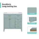 36" Bathroom Vanity with Sink Combo, Green Bathroom Cabinet with Drawers, Solid Frame and MDF Board (Old Sku:JL000007AAG-6)