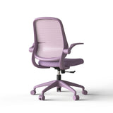 Ergonomic Color Office Chair 500lb (About 226.8kg), Home Office, Mesh Back, Integrated Molded Foam, Comfortable Sitting, Flipping Armrest, Fireproof, Rotating, Lifting Multifunctional Chair (Purple)