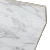 43"x22"Bathroom Vanity Top,sintered stone carra white   Barthroom Vanity Sink Tops with Rectangular Undermount Ceramic Sink with Vanity Backsplash, Three Faucet Hole Bathroom Vanity Countertop