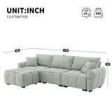 [VIDEO] 110" Modular Sectional Sofa, L Shape with Extra-large Seat, Pull-line Design, Movable Ottoman, High Density Foam, Free Combination, Sturdy Metal&Wood Frame, Boucle Fabric, 3 Colors