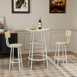 Bar table, equipped with 2 bar stools , with backrest and partition
