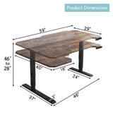 L-Shaped 59" Height Adjustable Electric Standing Desk, Sit and Stand Up Computer Desk For Home Office rustic brown