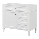36'' Bathroom Vanity without Top Sink, Modern Bathroom Storage Cabinet with 2 Drawers and a Tip-out Drawer, Solid Wood Frame (NOT INCLUDE BASIN SINK)