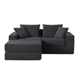 Modular Sectional Loveaeat Cloud Sofa, Boneless Couch with Non Slip Base, Cozy Sleeper Sofa for Customizable Living Spaces, Modern Modular Couch with L-Shape Chaise, Deep Seat & No Assembly
